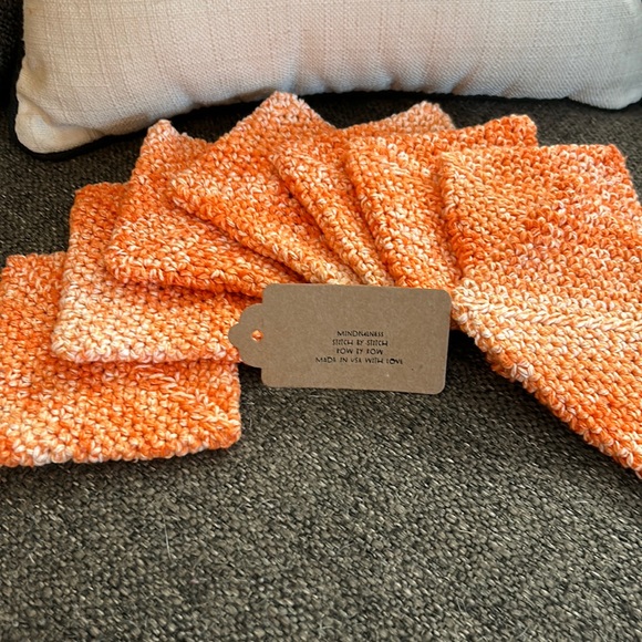 NWT 8 Coasters Made in USA with 100% recycled cotton! Perfect to use as trivet! - Picture 2 of 2